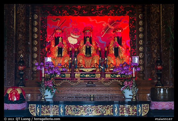 Main altar, Guandu Temple. Taipei, Taiwan