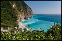 Verdant cliffs and turquoise waters. Taroko National Park, Taiwan ( color)