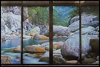 Doors decorated with landscape photographs, Visitor center. Taroko National Park, Taiwan (color)
