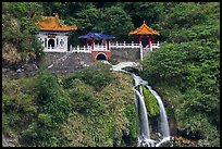 Eternal Spring Shrine and waterfall. Taroko National Park, Taiwan (color)