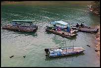 Boats and fishermen. Sun Moon Lake, Taiwan ( color)