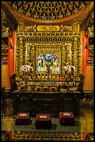 Altar in main hall, Wen Wu temple. Sun Moon Lake, Taiwan (color)
