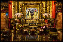 Altar and reflections, Wen Wu temple. Sun Moon Lake, Taiwan ( color)