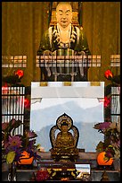 Buddha statues and reflections. Sun Moon Lake, Taiwan (color)