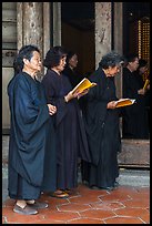 Women during buddhist ceremony, Longshan Temple. Lukang, Taiwan ( color)