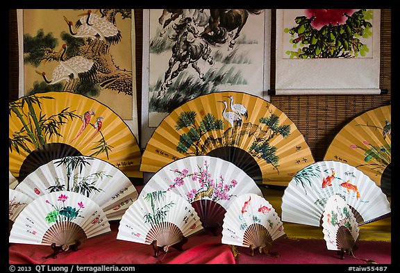 Fans and paintings. Lukang, Taiwan (color)