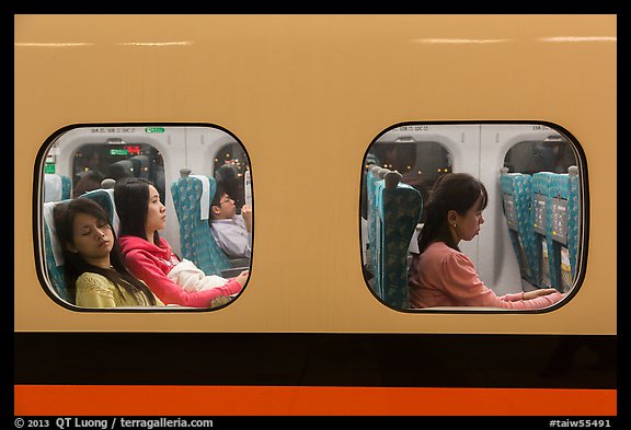 Trail passengers see through windows. Taiwan