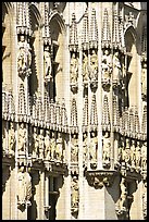Detail of the gothic town hall. Brussels, Belgium (color)