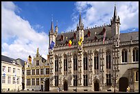 Gothic Town hall. Bruges, Belgium ( color)