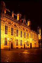 The Burg by night. Bruges, Belgium ( color)