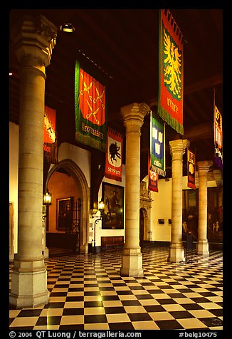 Entrance hall of the Stadhuis. Bruges, Belgium (color)