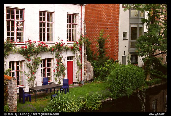 Houses by the canal. Bruges, Belgium (color)