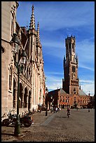 Belfry and Provinciaal Hof. Bruges, Belgium (color)