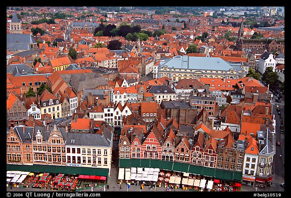 View of the town from the belfry. Bruges, Belgium