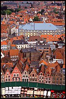 View of the town from tower of the hall. Bruges, Belgium ( color)