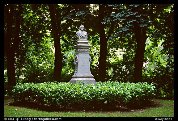 Statue in a park. Bruges, Belgium (color)