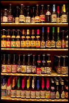 Large selection of bottled beers. Bruges, Belgium