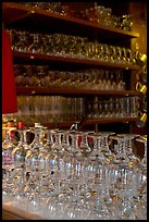 Glasses of various shapes used to drink beer. Brussels, Belgium ( color)