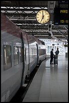 High speed train in the station. Brussels, Belgium