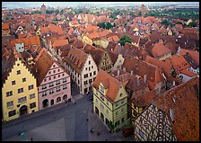 Panoramic view of the city. Rothenburg ob der Tauber, Bavaria, Germany (color)