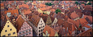 Rooftops of Rothenburg medieval town. Rothenburg ob der Tauber, Bavaria, Germany (Panoramic color)