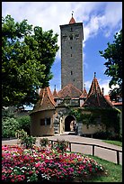 Rampart Tower. Rothenburg ob der Tauber, Bavaria, Germany (color)