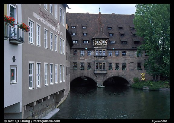 House built accross the river. Nurnberg, Bavaria, Germany