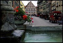 Fountain and street. Rothenburg ob der Tauber, Bavaria, Germany ( color)