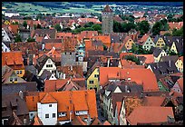 Rooftops seen from the Rathaus tower. Rothenburg ob der Tauber, Bavaria, Germany ( color)