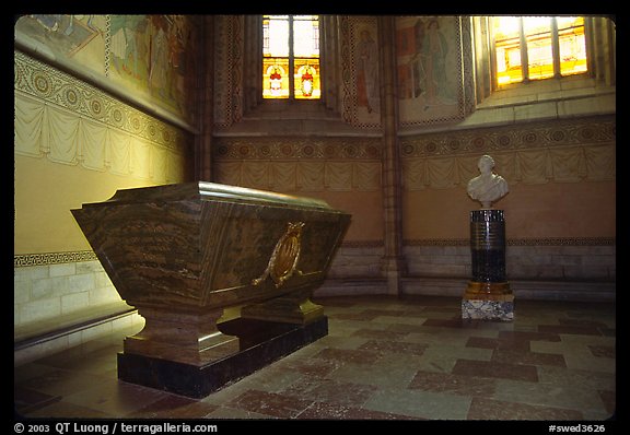 Tomb and bust, royal residence of Drottningholm. Sweden