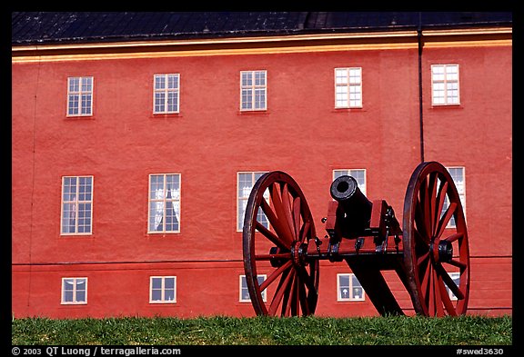 Cannon in front of Uppsala castle. Uppland, Sweden (color)