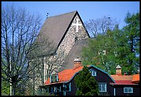 12th century Church of Gamla Uppsala. Uppland, Sweden (color)