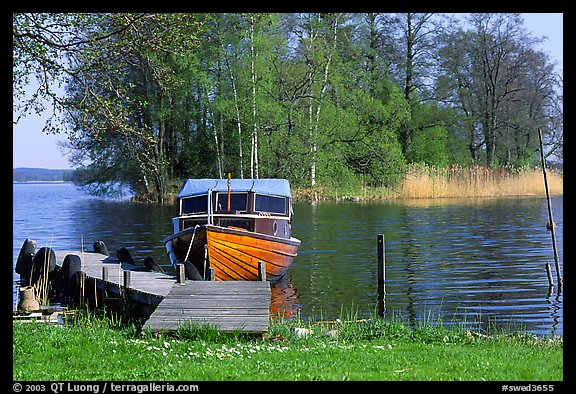 Boat on lakeshore. Central Sweden (color)