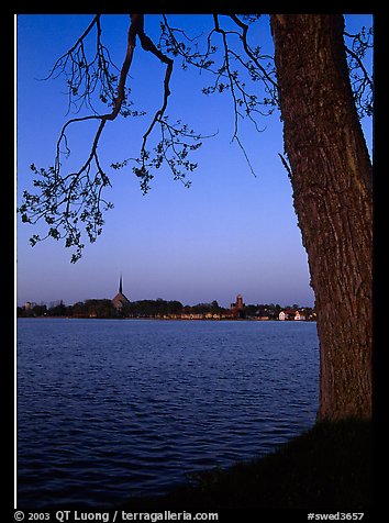 Vattern Lake and Vadstena. Gotaland, Sweden (color)