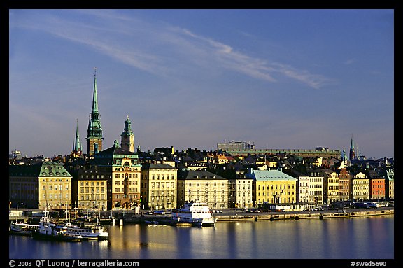 View of Gamla Stan across Salsjon. Stockholm, Sweden