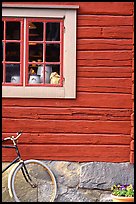 Bicycle and window. Stockholm, Sweden