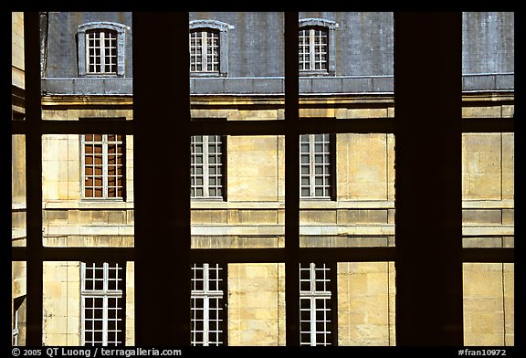 Versailles Palace walls seen from a window. France