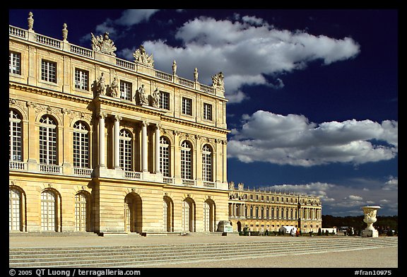 Versailles Palace facade in classical style. France