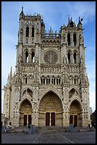 Cathedral facade, Amiens. France (color)