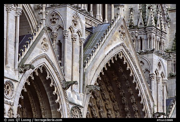 Detail of Cathedral facade, Amiens. France