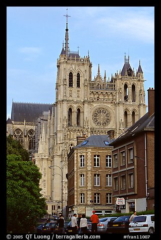 Houses and Cathedral, Amiens. France