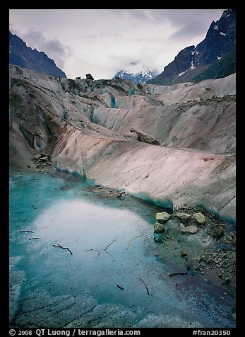 Glacial Pond on Mer de Glace glacier, Chamonix. France (color)