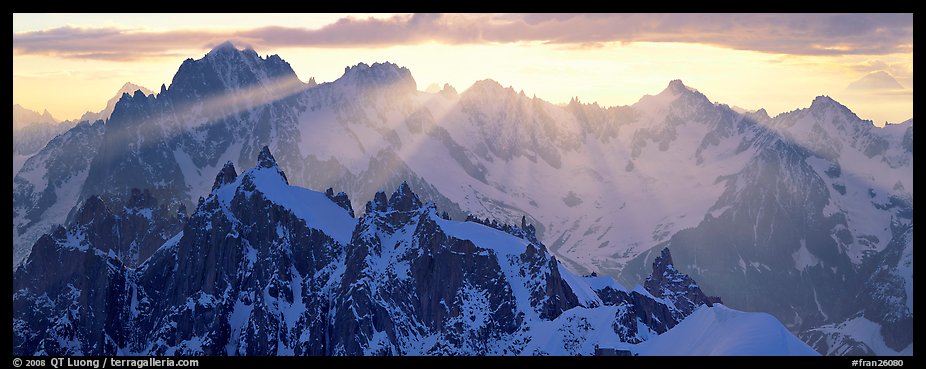 Rugged peaks of the Mont-Blanc Range. France