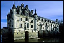Chenonceaux chateau, built above the Cher river. Loire Valley, France (color)