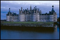 Chambord chateau at dusk. Loire Valley, France (color)