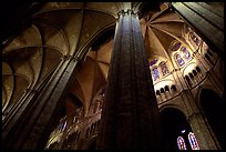 Soaring gothic columns, Saint-Etienne Cathedral. Bourges, Berry, France