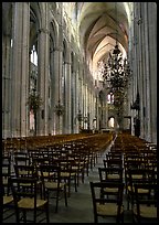 Inner aisle, the Saint-Etienne Cathedral. Bourges, Berry, France ( color)
