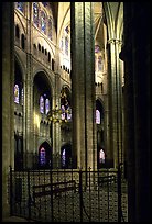 Interior view from choir, Saint-Etienne Cathedral. Bourges, Berry, France (color)
