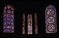 Stained glass windows, Bourges Cathedral. Bourges, Berry, France (color)