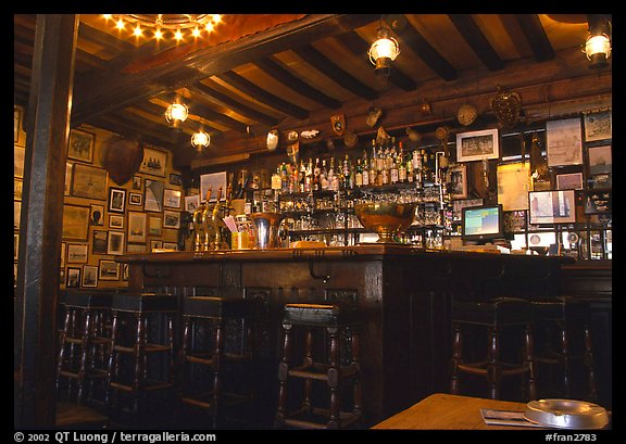 Inside a bar, Saint Malo. Brittany, France (color)